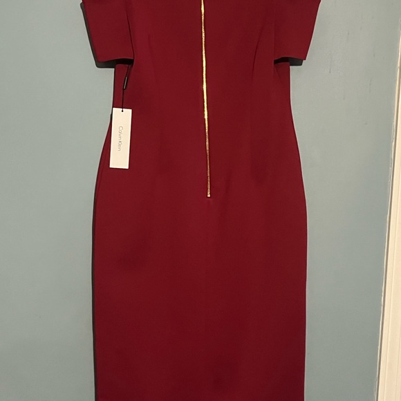 SELLING CALVIN KLEIN DRESS SIZE 10 COLOR RED PLUM BNWT - Picture 16 of 16